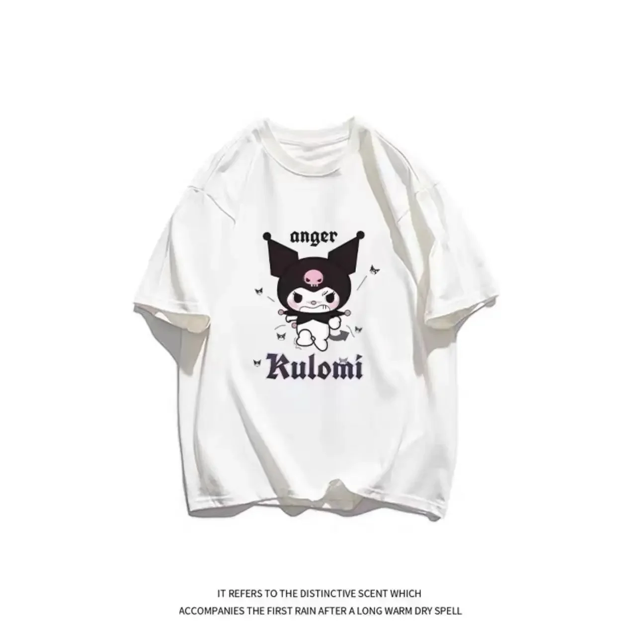 

Sanrios Kawaii аниме Kuromi милые Мультяшные девушки летняя хлопковая футболка с коротким рукавом Новинка Свободный Топ с коротким рукавом подарок на день рождения