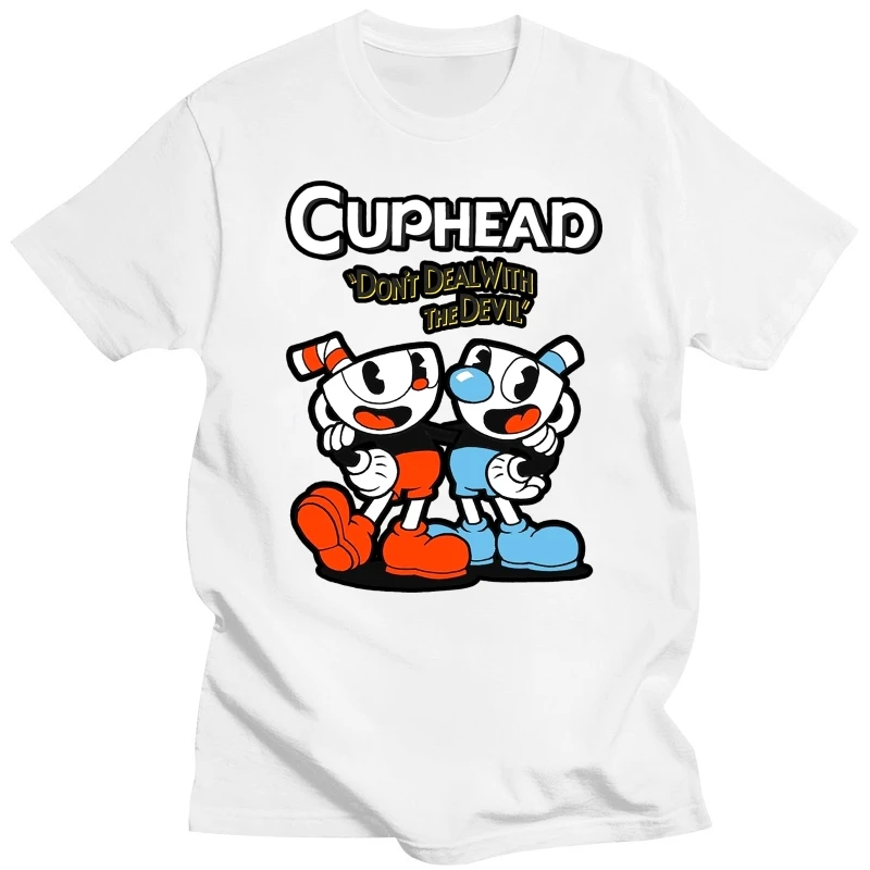 Cuphead Bros Мужская футболка Черная Повседневная с коротким рукавом для мужчин