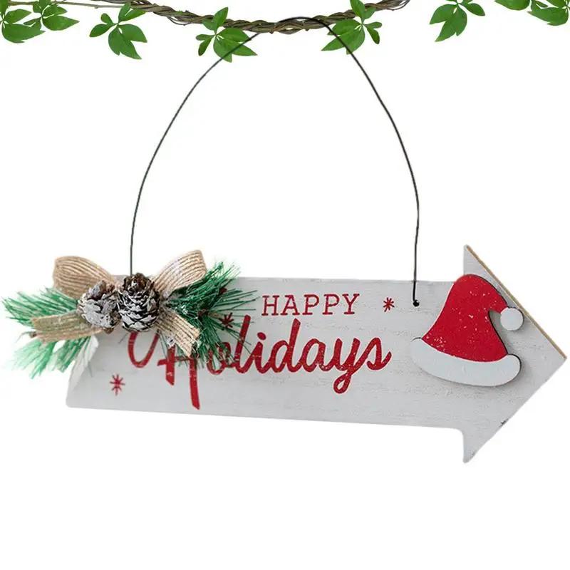

Front Door Christmas Decorations Cute Merry Christmas Wood Sign Wooden Decor Natural Decorative Funny Welcome Board Door Sign