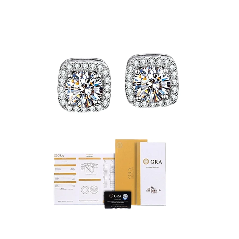 

Женские серьги из серебра 925 пробы, с муассанитом