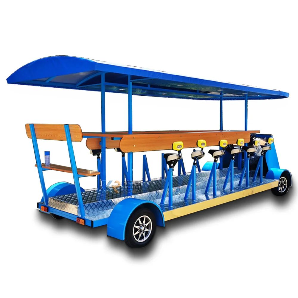 

2023 Mobile Beer Cart Scenic Fitness Sightseeing Car Mobile Cycling Bike Multiplayer Cycling Coffee Bike Party Car