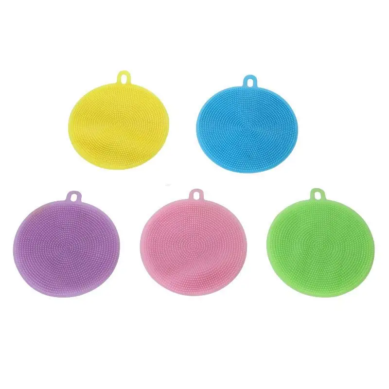 

10Pcs kitchen Dishwashing Brush Bowl Pot Washing Brush Thickened Silica Gel Brush Practical Oil-Free Random Color