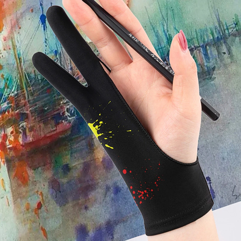 

Painting Gloves Hand-Painted Tablet Handwriting Tablet Drawing Board Digital Screen Gloves Anti-Sweat Anti-Two-Finger Sketching