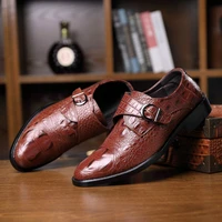 mens leather shoes fall new large size crocodile pattern business breathable dress shoes trend casual mens leather shoes