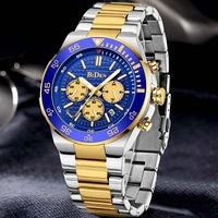 biden brand mens watches fashion full stainless steel quartz wristwatch for men luminous sport waterproof chronograph aaa clocks