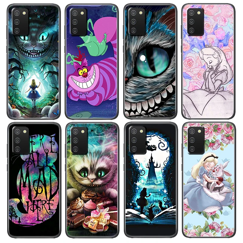 

Disney Alice in Wonderland Black Phone Case For Samsung A73 A72 A71 A54 A53 A52 A51 A42 A33 A23 A22 A21S A13 A04 A03 5G