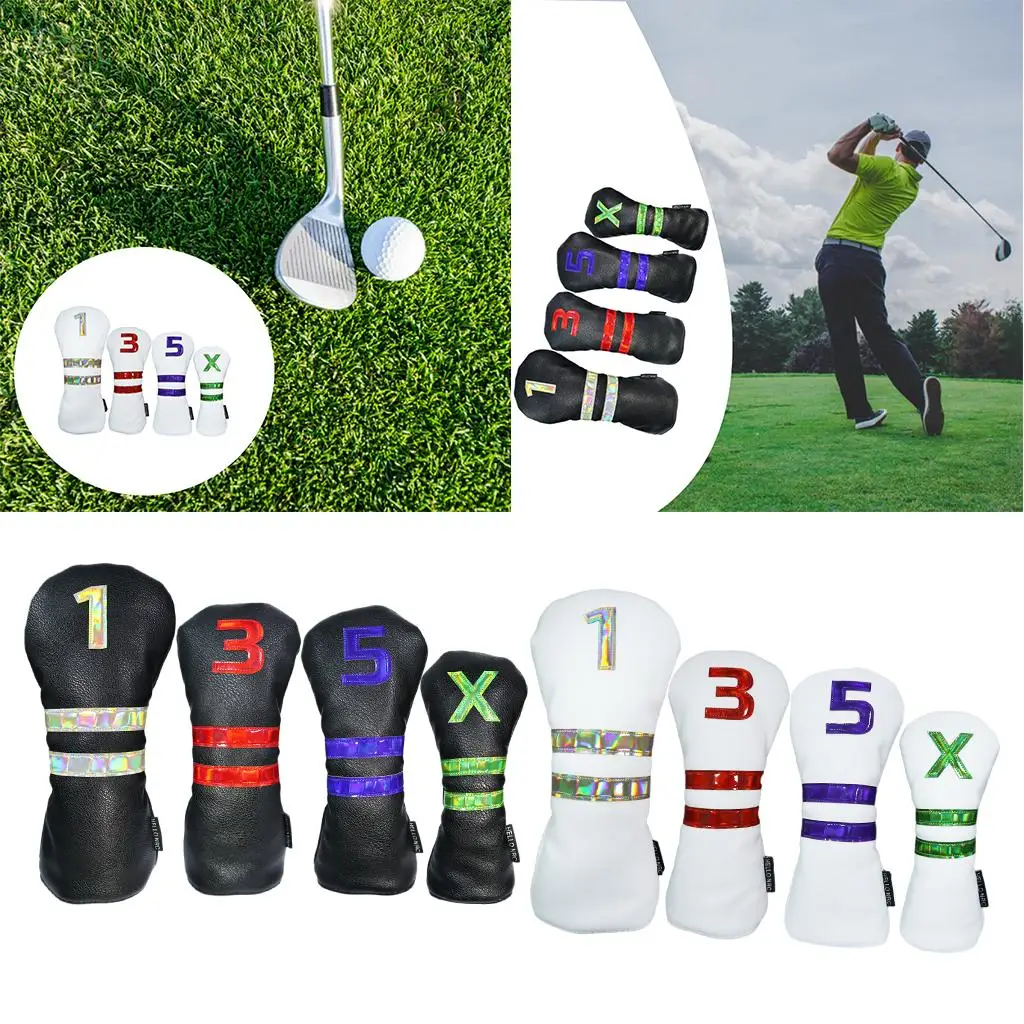 Чехлы для гольфа и лес из 4 предметов — кожаный головной убор премиум-класса