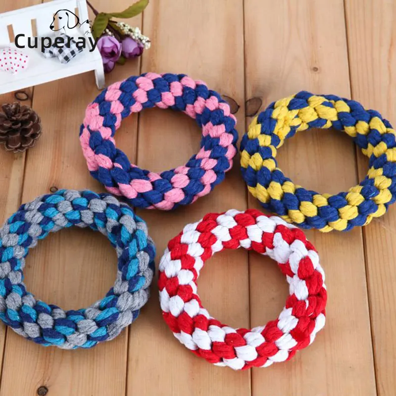 

Pet Dog Fun Pure Cotton Chewing Woven Toy Cleaning Teeth Bite-resistant Colorful Rope Interactive Training Game Toy