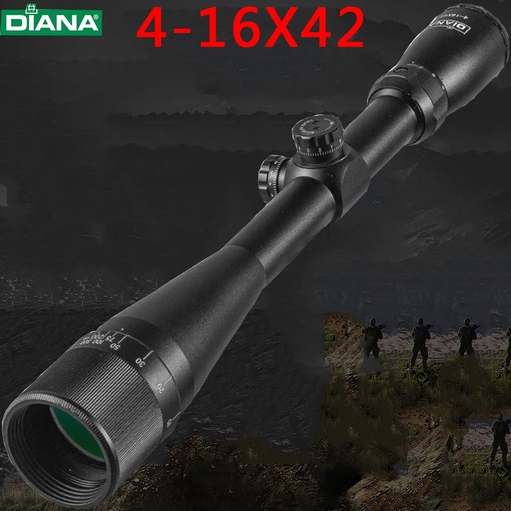 

DIANA 4-16X42 AO Hunting Riflescope Mil Dot Reticle Optical Sight Tactical Rifle Scope Airsoft Air Gun Sniper Scope for Hunting