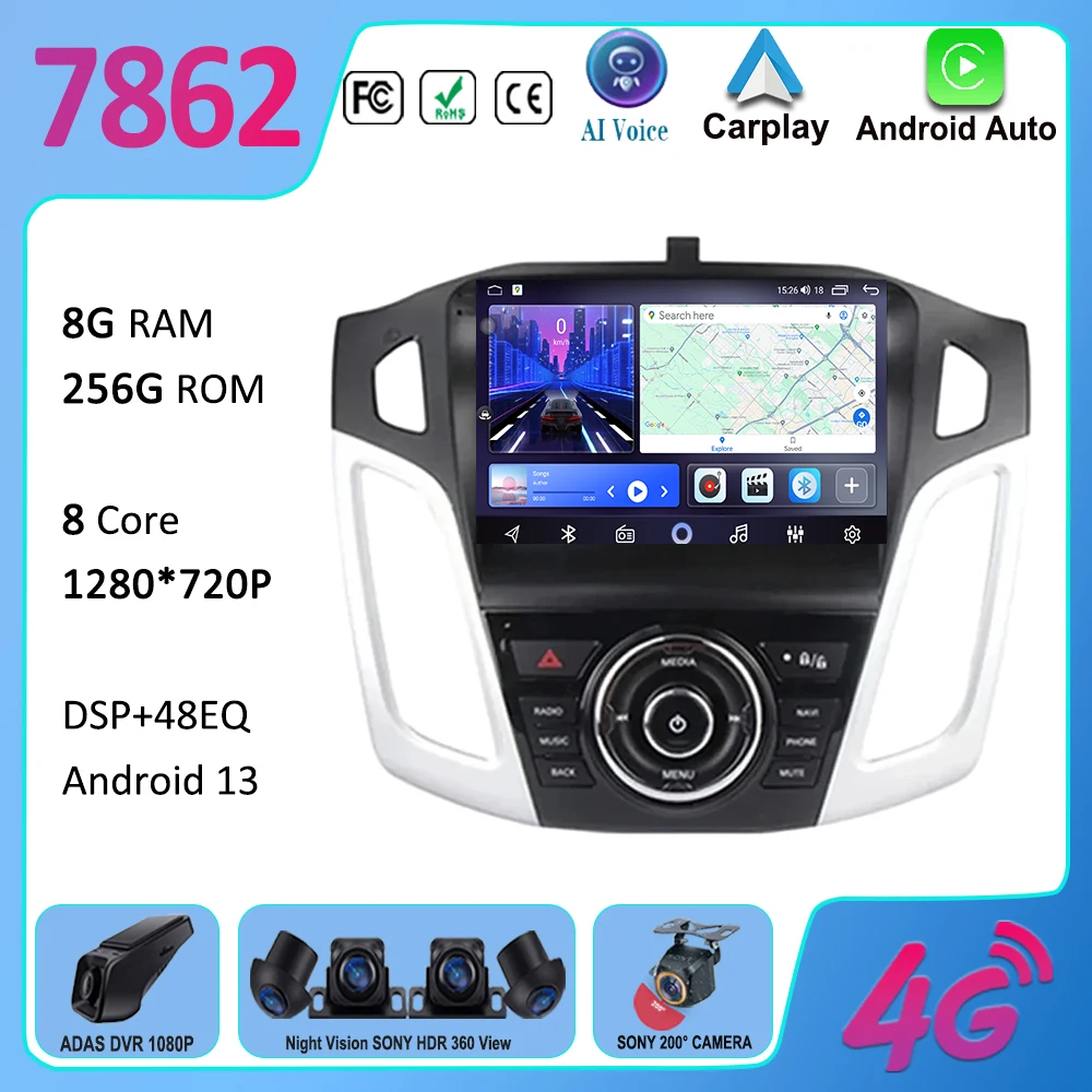 Автомобильный мультимедийный плеер на Android для Ford Focus 3 Mk 2011 2012 2013 2014 2015-2019