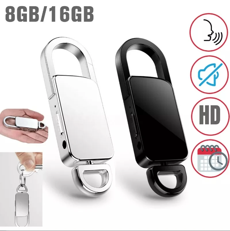 Spy Audio Voice Recorder Hidden Device Sound 8g 16g 32g Keychain Digital Small Voice Recorder Mp3