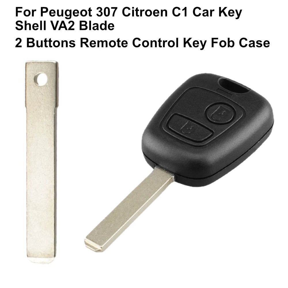 Для Peugeot 307 Citroen C1 корпус автомобильного ключа VA2 лезвие 2 кнопки пульт