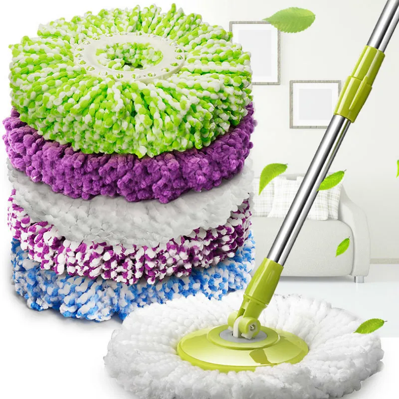 

5PCS Mop Head Rotating Cotton Pads Replacement Cloth Spin for Wash Floor Round Squeeze Rag Cleaning Tools Household Microfiber