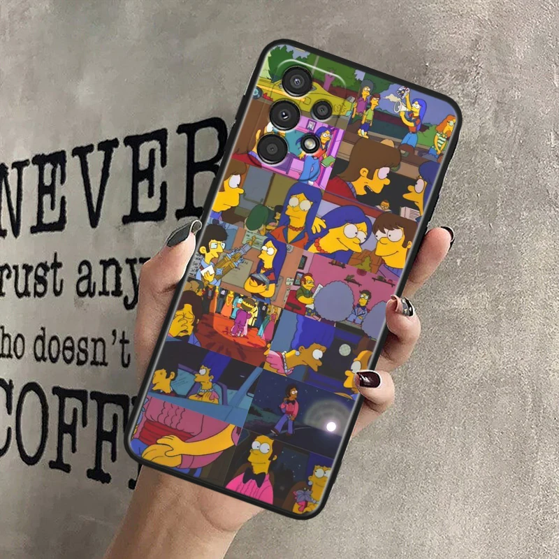 Чехол для телефона Disney S-simpsons черный мягкий чехол Samsung A 01 02 03 04 05 10 11 12 13 14 20 21 22 23 25 30 S