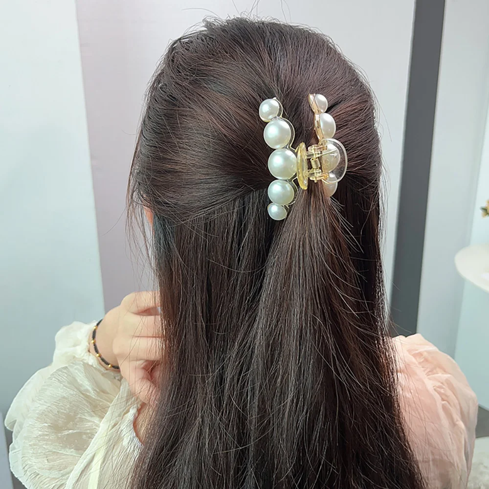 

Korean Style Hairpin With Pearl Women's Hair Clip Fashion Headwear For Girls Elegant OL Hair Claws Accessories Birthday Gifts