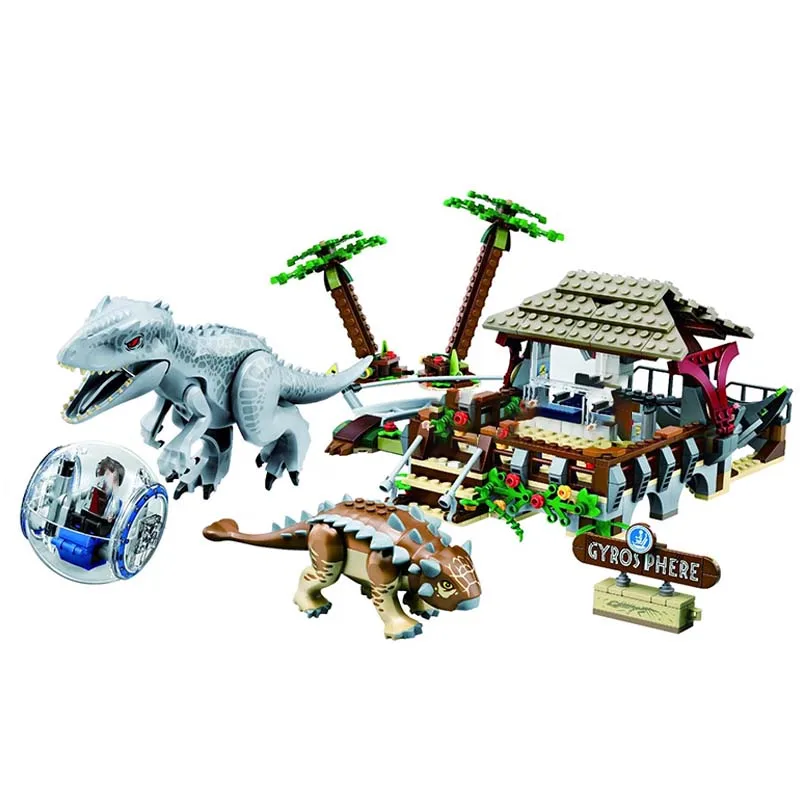 

New Jurassic World Dinosaur Set with Model Building Blocks Bricks Non-remote Control Building Block Toys