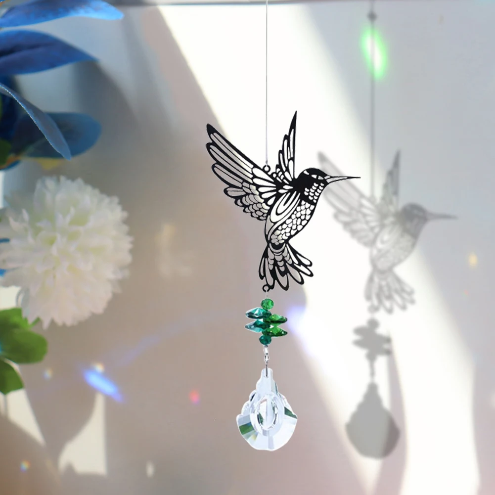 

Crystal Bird Dragonfly Owl Butterfly Wind Chimes Pendants Light Catching Window Hanging Ornaments for Outdoor Garden Decoration