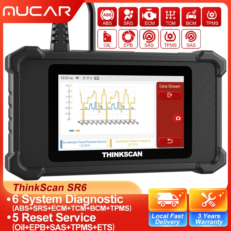 Диагностический сканер THINKCAR SR2/SR4/SR6 Obd2, автомобильный диагностический прибор, OBD-сканер, считыватель кодов, 28 сбросов
