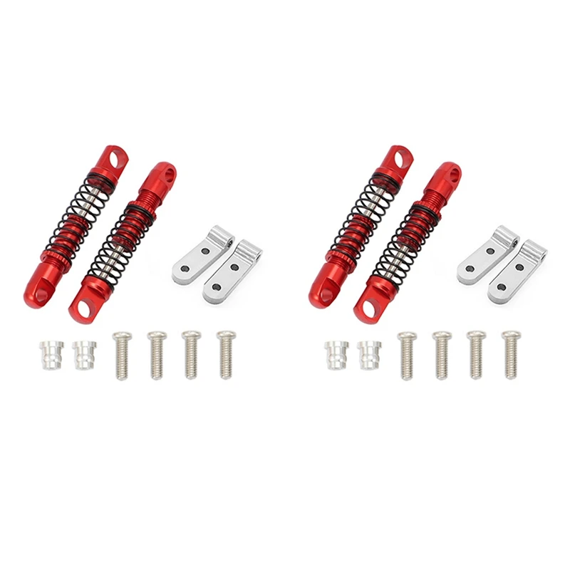 

4X For WPL D12 RC Car Metal Rear Shock Absorber Damper With Mount Fixed Seat Upgrades Parts Accessories,1