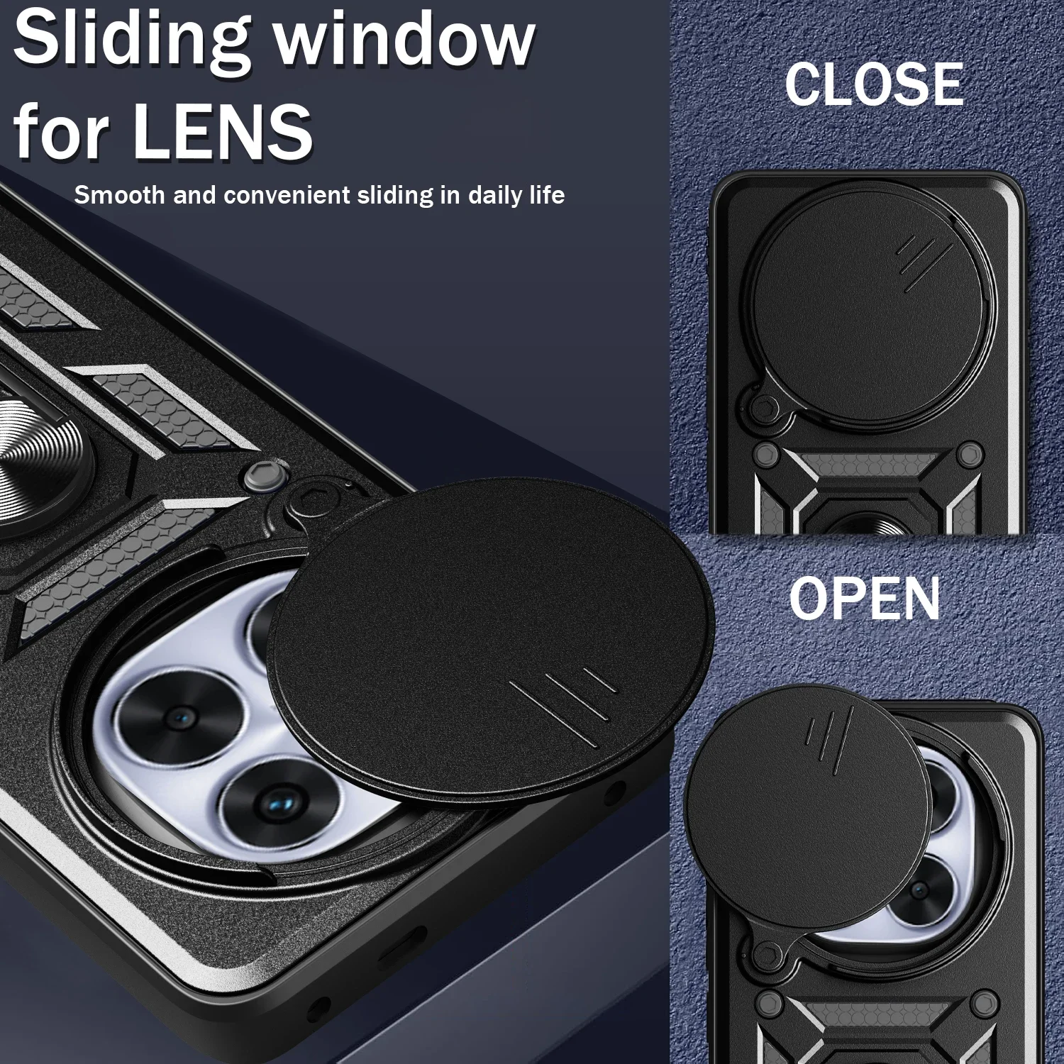 Чехол Funda для Redmi Note 14 Pro Plus 5G / защитный чехол с кольцом-подставкой камеры задняя