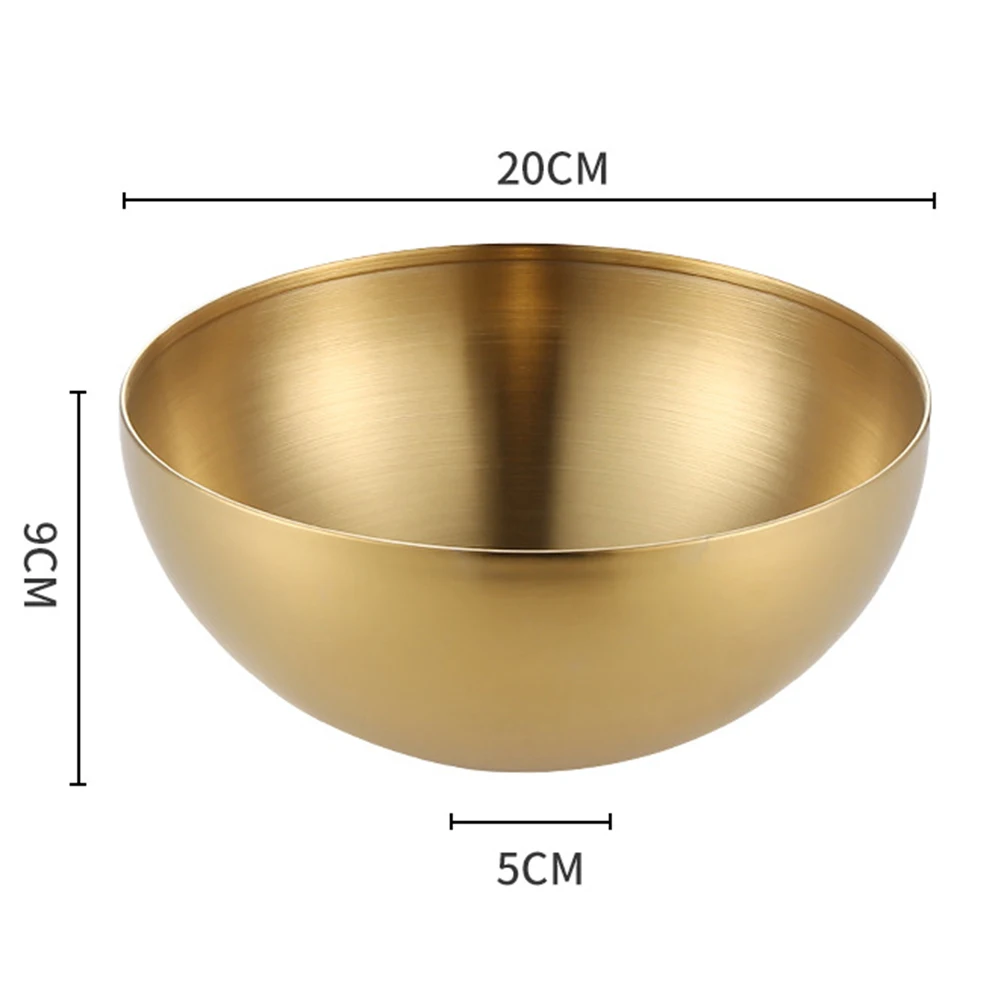 

Stainless Steel Metal Salad Bowl Food Container For Serving Fruits Home Dinnerwar Soup Rice Ramen Noodles Bowl