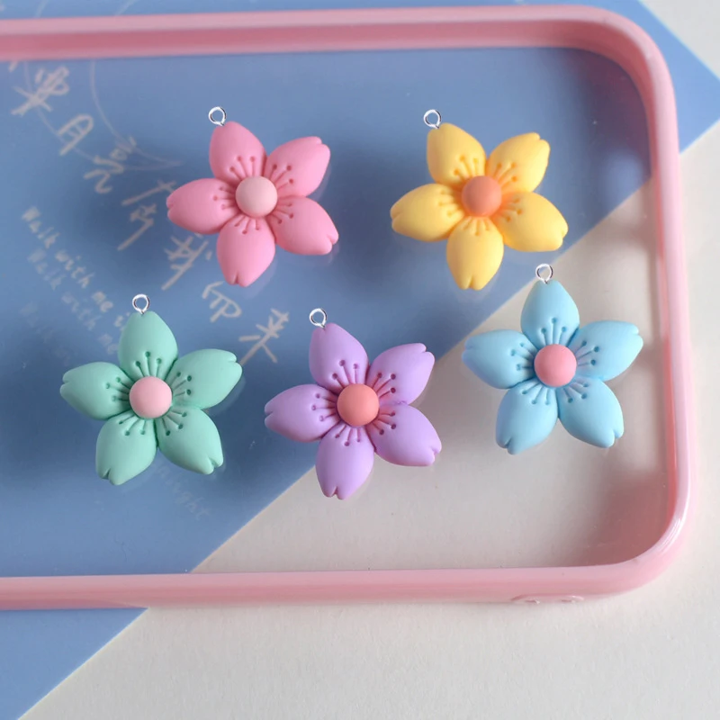 10 шт. Разноцветные Подвески в виде сакуры для изготовления ювелирных изделий