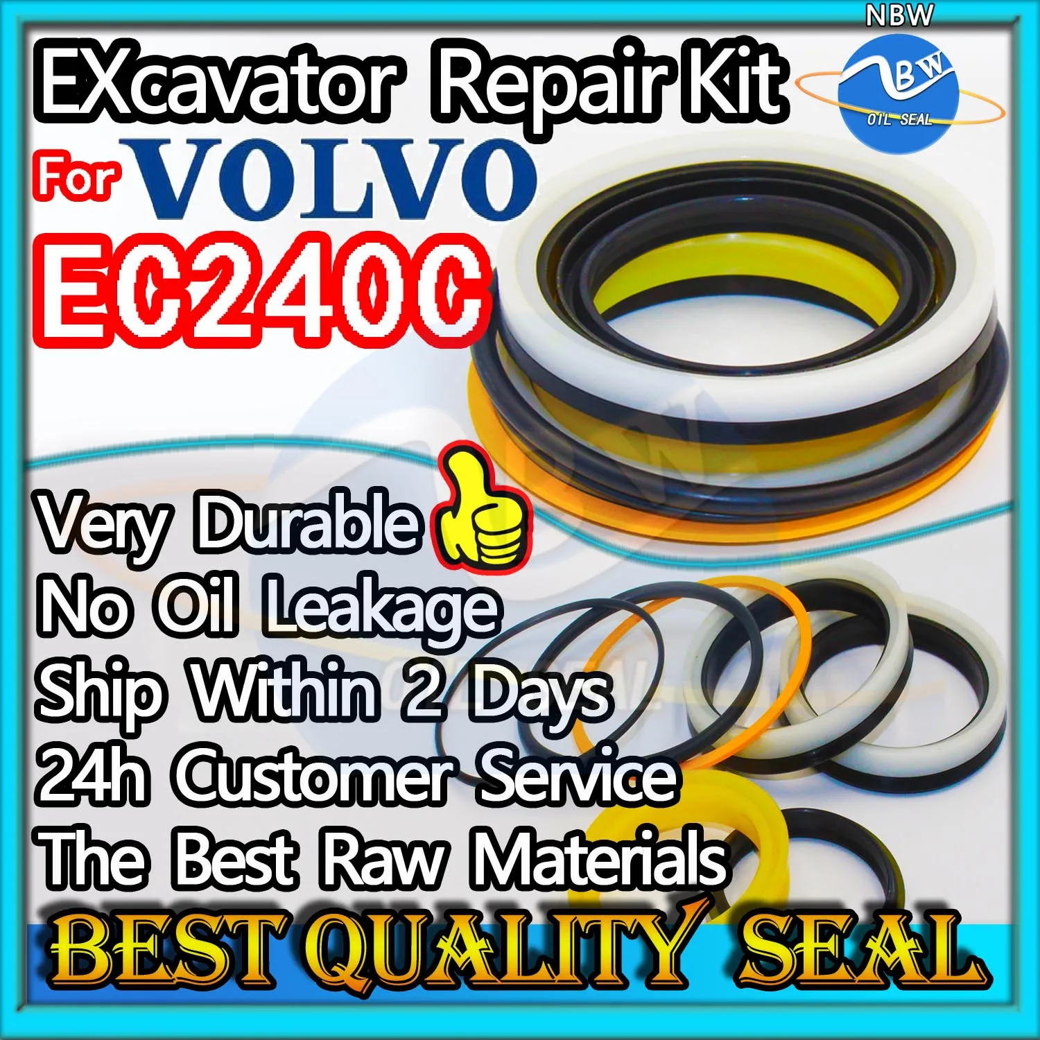 

For VOLVO EC240C High Quality Oil Seal Kit Excavator Repair Bushing Control Pilot Valve Blade TRAVEL Joystick Engine O-ring BOOM