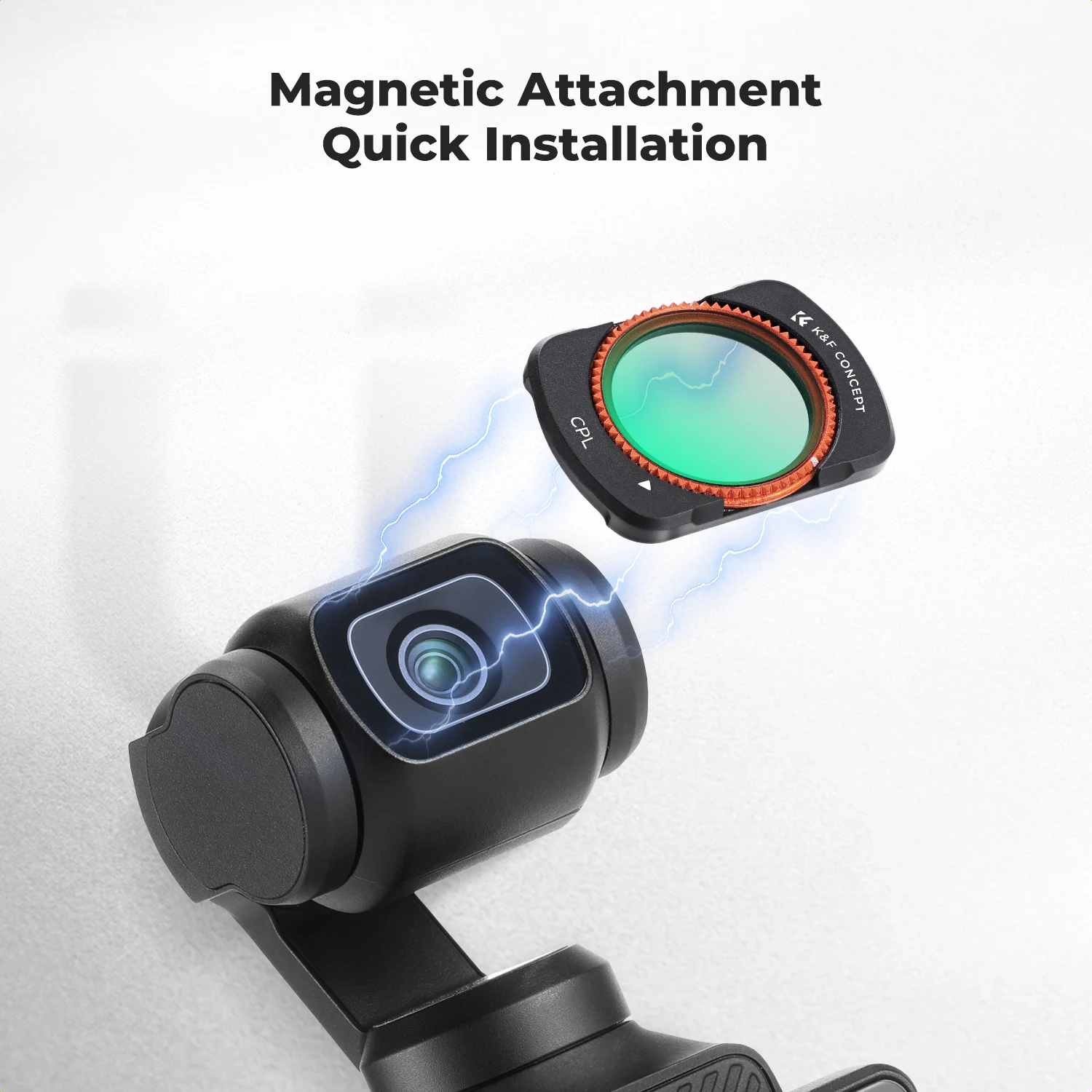 Фото Комплект фильтров K&F Concept для DJI Osmo Pocket 3, CPL+ND16/ND64/ND256, магнитное быстросъемное крепление, 18-слойное HD оптическое стекло, без виннетинга №4