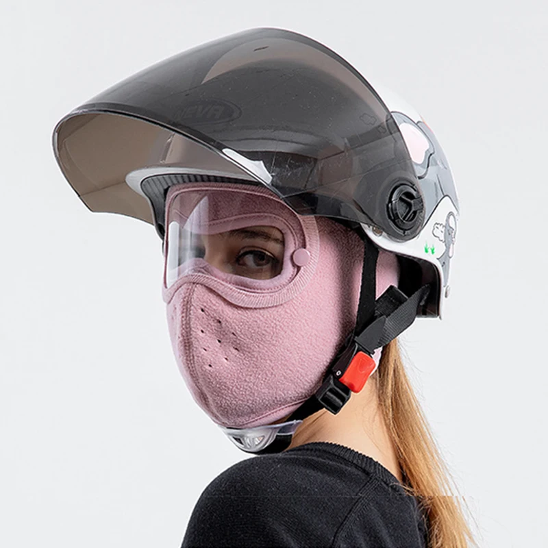 

Motorcycle Cycling Mask Outdoor Warm Windproof Skiing Mask Detachable Double-Sided Antifog Goggles Thicken Polar Fleece Earmuffs