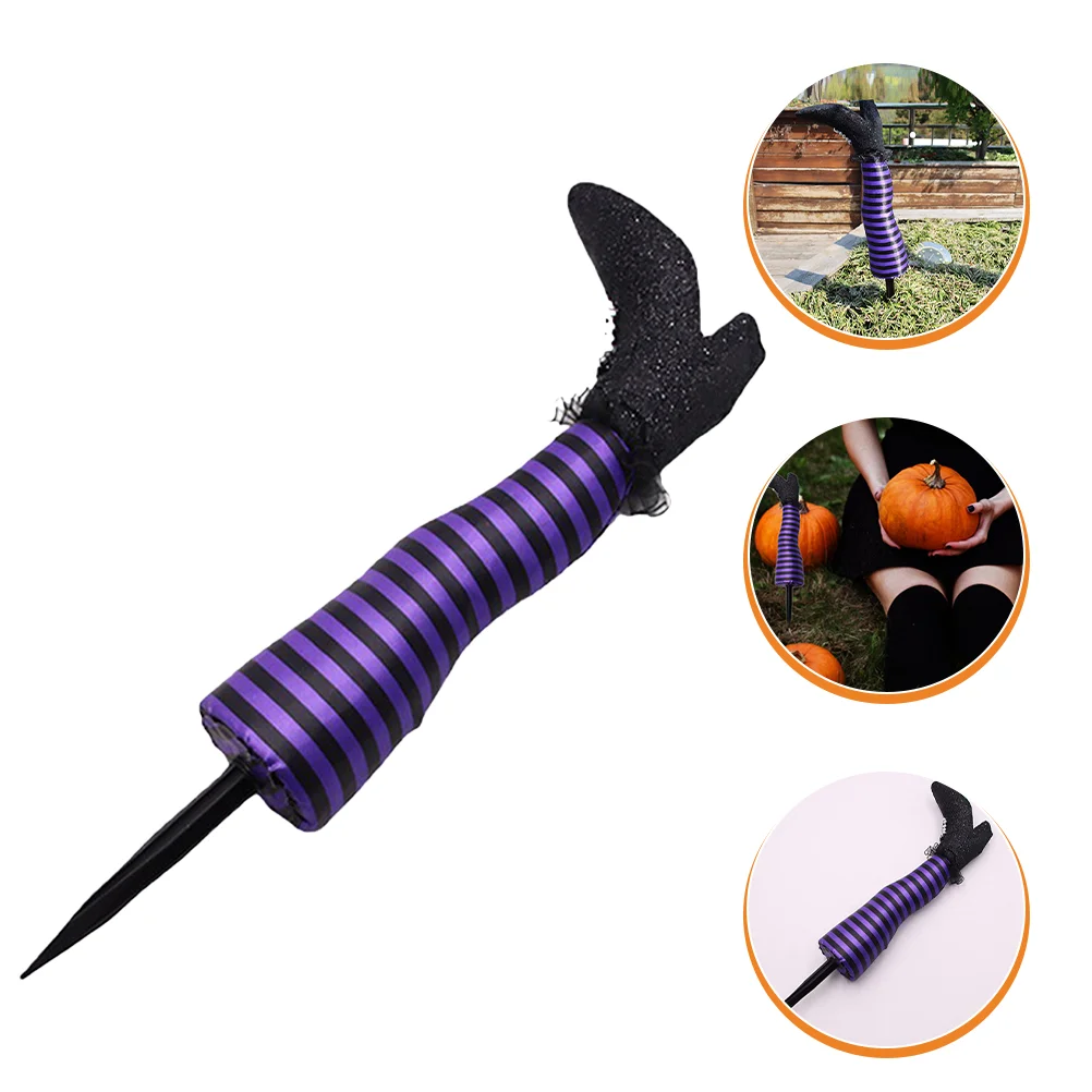 

Upside Down Witch Leg Yard Stake Outdoor Witch Leg Decor Halloween Ornament