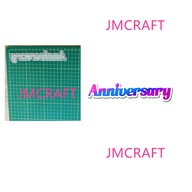 

JMCRAFT New English Common Words Anniversary #4 Metal Cutting Dies DIY Scrapbook Handmade Paper Craft Metal Steel Template Dies