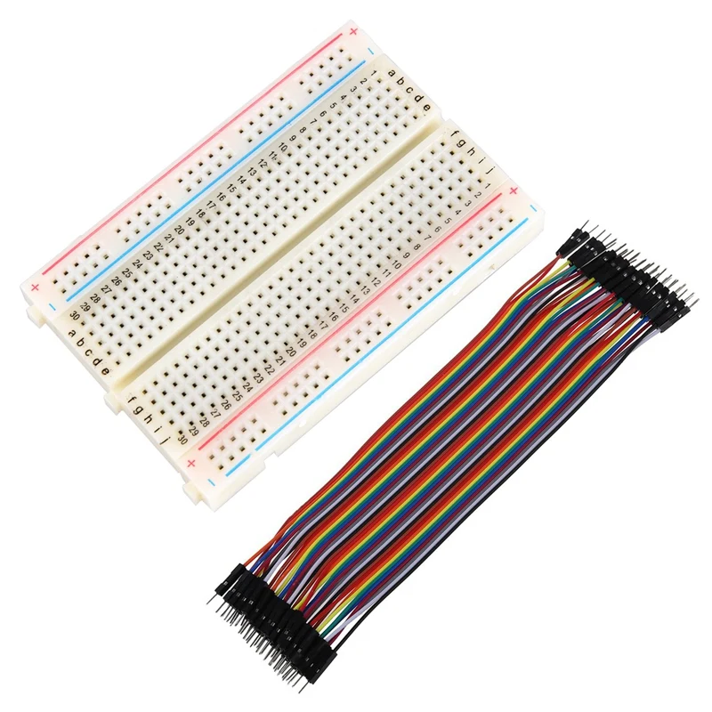 

Breadboard Experiment Board Breadboard 400 Contacts & 40Pcs 20Cm 2.54Mm Male To Male Breadboard Jumper Wire Cable For Arduino