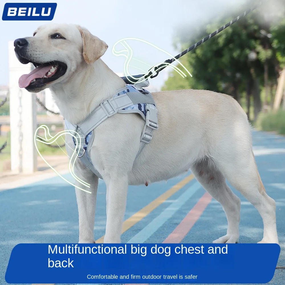 

Pet Leash Explosion-proof Chest Back Strap for Large Dogs Vest-style Reflective Dog Leash Pet Supplies