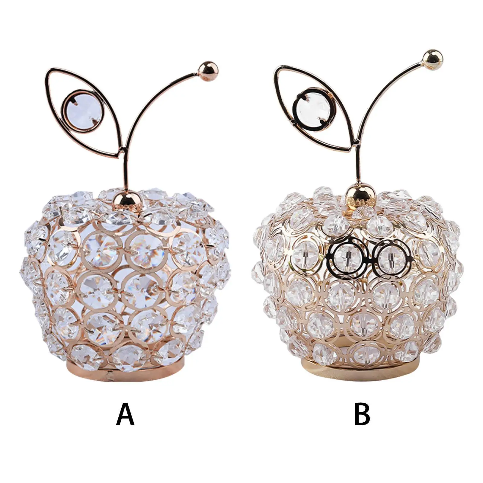 

3D Cut Crystal Apples Statue Decorative Collectible Figurines Modern Crystal Ornament for Festival Office Tabletop Wedding