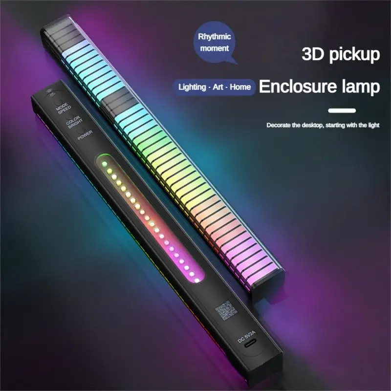 

3D Pickup Light 1 PC Creative RGB Voice-Controlled Desktop Atmosphere Light LED Computer Car Spectrum Music Rhythm Light Cool