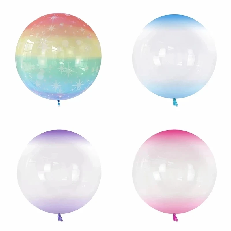 

10/20/50pcs 24 Inch Double Crystal Bubble Balloons Round Bobo Transparent Balloon Wedding Birthday Party Helium Inflatable Decor