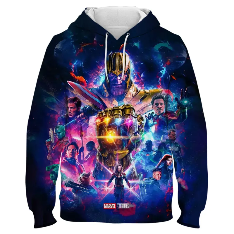 

2022 New Casual Men Sweatshirt Marvel The Avengers 3D Print Cool Women Oversized Hoodie Harjauku Style Children Tracksuit