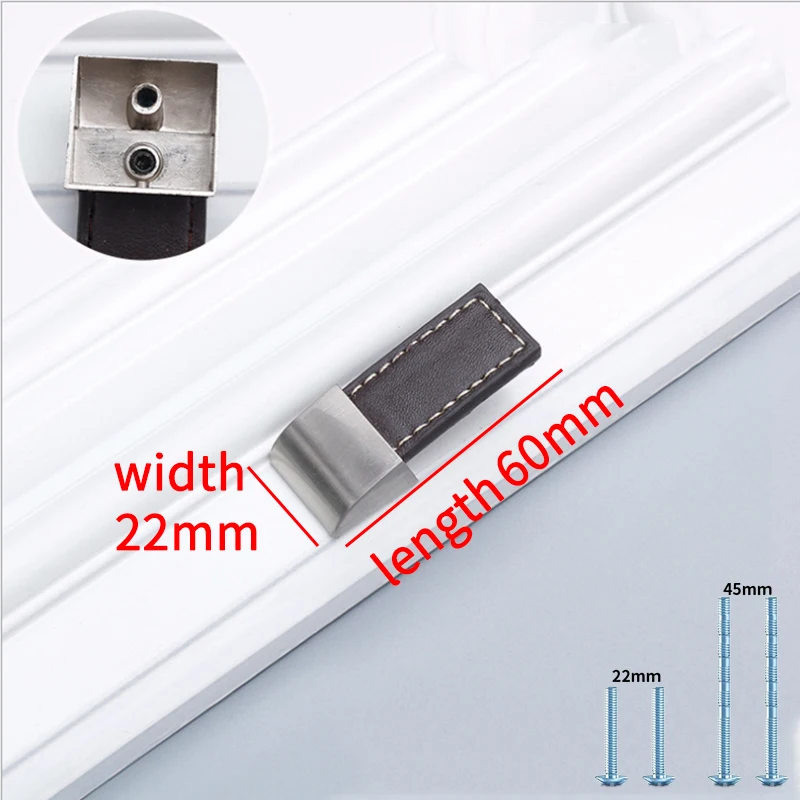 

Ручка для шкафа Z·FARIER кожаная черная цинковый сплав