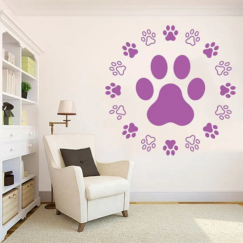 

Наклейка на стену paw print из ПВХ