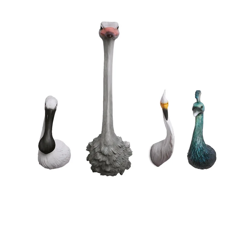 Искусственная скульптура животного настенное украшение для фона страусиная