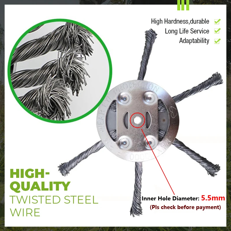 6 Inches Steel Grasss Trimmer Head 3 or 6-Cutter Brushcutter Wire Weed Blade for Garden Grass Trimmer Head Lawnmover Power Tool