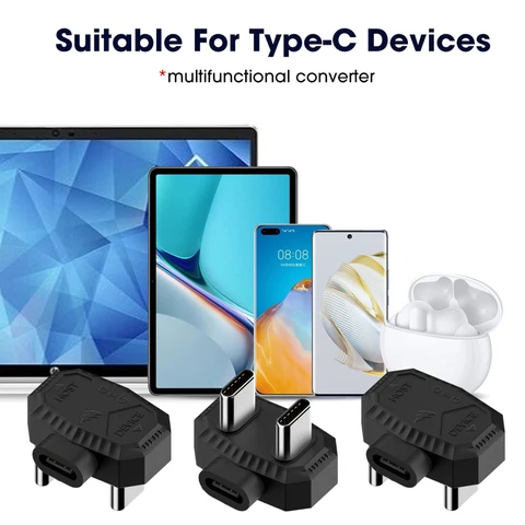 Многофункциональный USB-C 180-градусный адаптер U-образной формы типа C к C «папа-мама» Высокоскоростная зарядка OTG преобразователи для ноутбука MacBook
