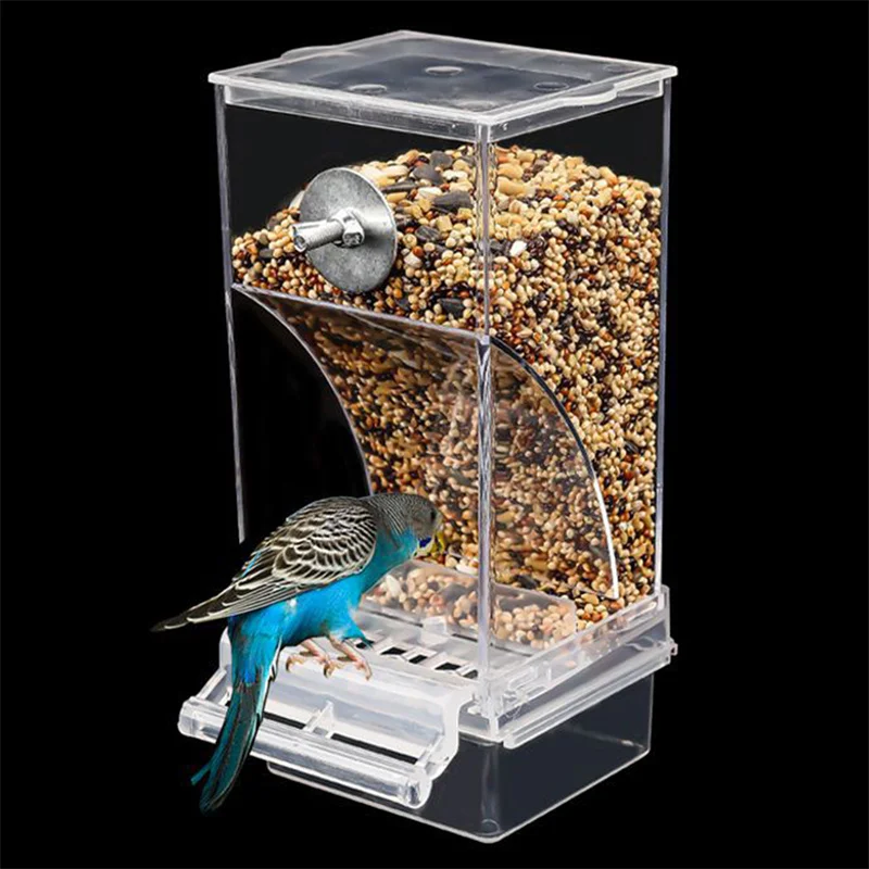 

Кормушки для птиц, без беспорядка, автоматическая подставка для питья, акриловый контейнер для семян, аксессуары для мелких и средних попугаев