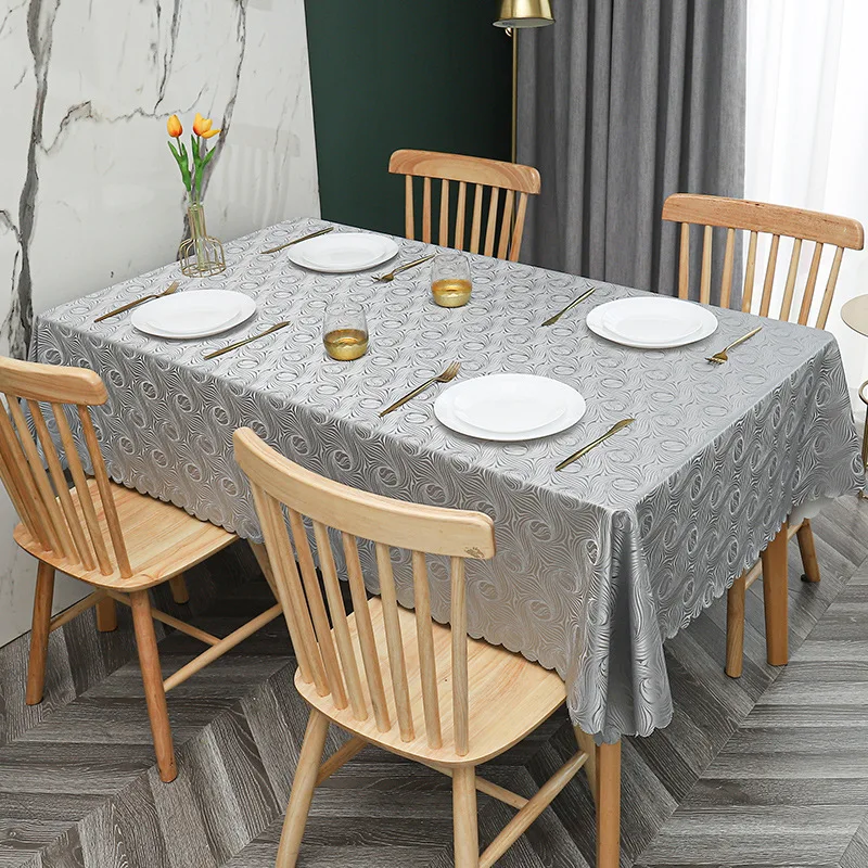 

Table cloth waterproof, oil resistant, wash free, and scald resistant household rectangular table cloth, desk mat