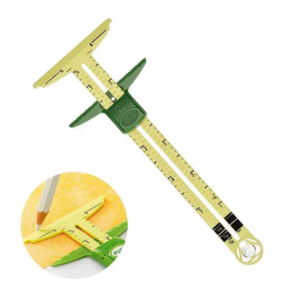

Top Quality 5-IN-1 SLIDING GAUGE WITH Measuring Sewing Tool Patchwork Tool Ruler Tailor Ruler Tool Accessories Home Use