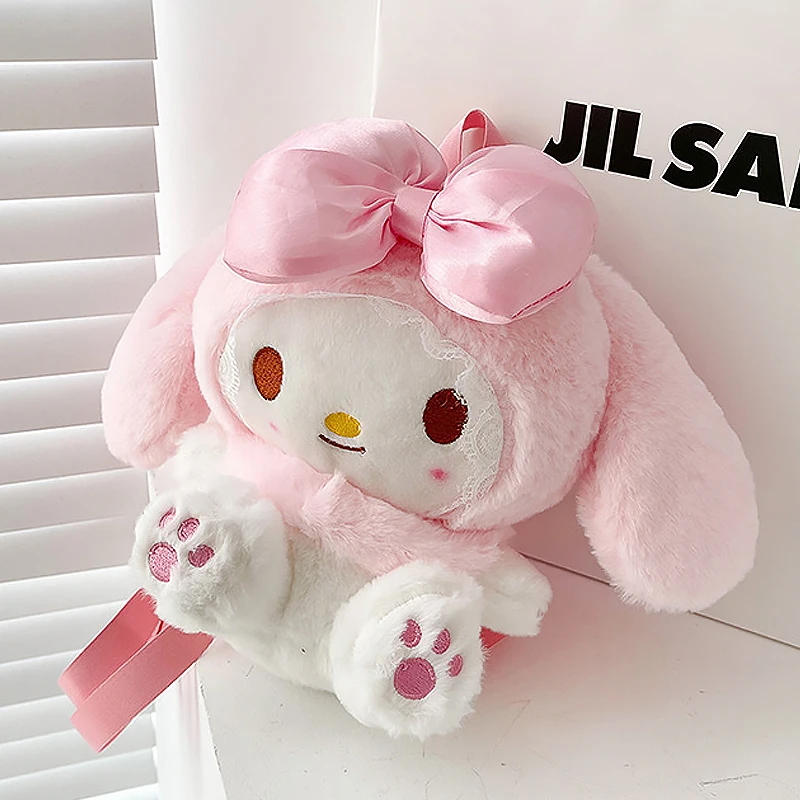 Sanrio Наплечная Сумка бант кукла Мелоди рюкзак мультфильм розовая мягкая милая