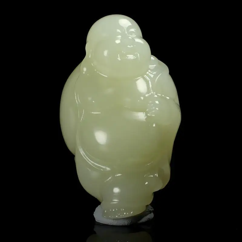 Натуральный китайский синий белый нефрит ручной работы трехмерный кулон Будды