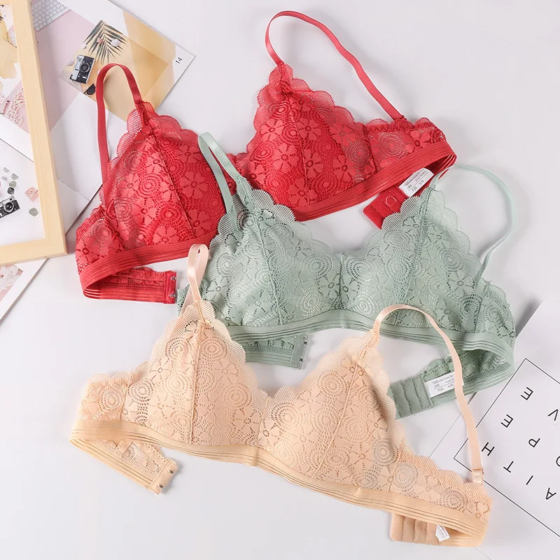 

Sexy Lace Bra Women's Underwear Wirefree Bralette Thin Cup Brassiere Girls Lingerie Female Beauty Back Bras Comfort Intimates #F
