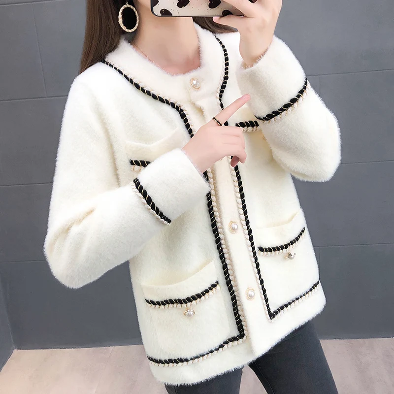 Зимняя элегантная подиумная Водонепроницаемая норковая Женская куртка FINEWORDS