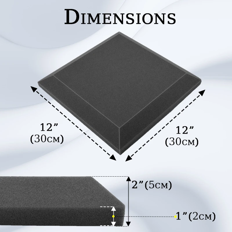 Акустическая пена TOUO 6/12/24 шт. большая квадратная гипотенуза губка
